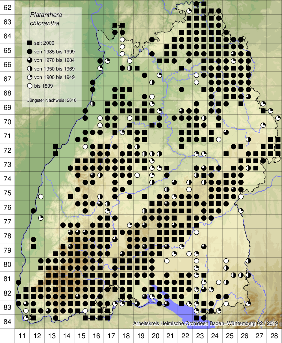 Verbreitungskarte Platanthera chlorantha