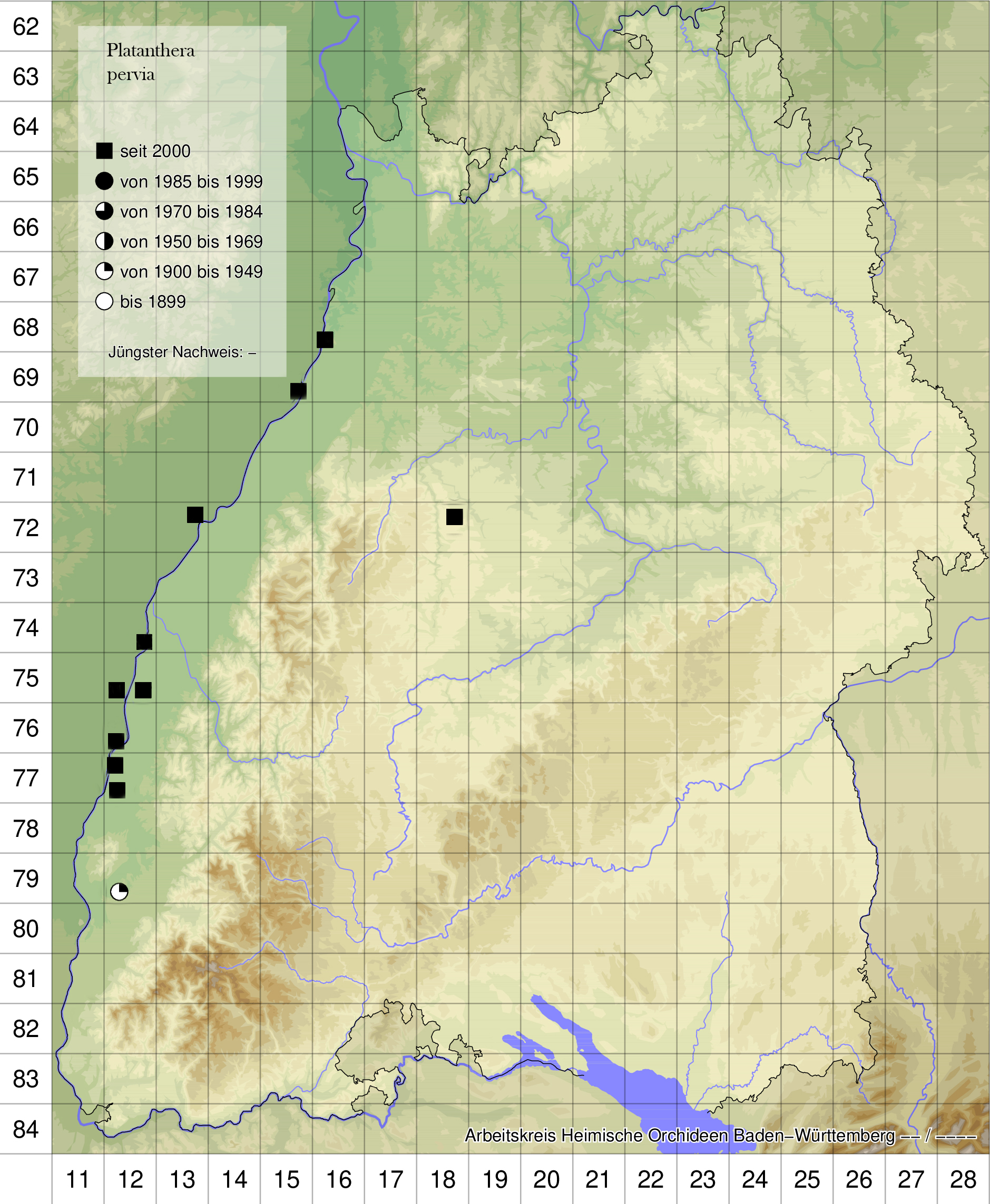 Verbreitungskarte Platanthera pervia